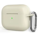 GPACK Airpods Pro 2 uyumlu Kulaklık Kılıfı Silikon Mat Kancalı + İp SF16 Bej