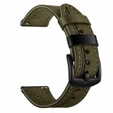Gpack Amazfit GTR 42 mm 20 mm Nubuk Deri Görünüm Dikişli KRD 19 Koyu Yeşil Kordon