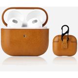Gpack Apple Airpods 3.nesil Kılıf Suni Deri Kancalı Silikon Sf9 Kahverengi Açık - Açık Kahverengi