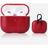Gpack Apple Airpods 3.nesil Kılıf Suni Deri Kancalı Silikon Sf9 Kırmızı
