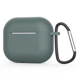 Gpack Apple AirPods 3. Nesil Mat Kancalı Silikon A11 Koyu Yeşil Kulaklık Kılıfı