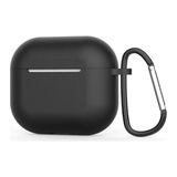 Gpack Apple Airpods 4 Uyumlu Kılıf Mat Kancalı Silikon SF13 Siyah