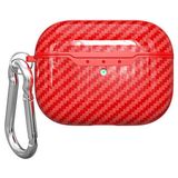 Gpack Apple Airpods Pro Uyumlu Kılıf Karbon Fiber Görünümlü Silikon Airbag 05 (Kırmızı)