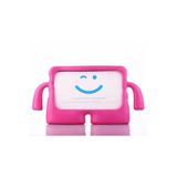 Gpack Apple iPad 6 Air 2 ile Uyumlu Çocuklar İçin Tutacaklı Silikon Kılıf, Pembe Koyu