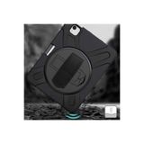 Gpack Apple iPad Air 10.9 2022 5. Nesil ile Uyumlu Defender Tablet Tank Koruma Standlı Kılıf, Siyah