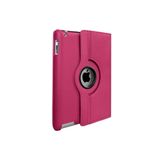 Gpack Apple iPad Mini 1 ile Uyumlu Kapaklı Standlı 360 Dönebilen Tablet Kılıfı, Pembe Koyu