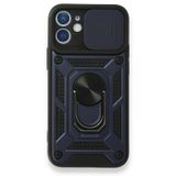 Gpack Apple iPhone 11 Tank Aramid Sürgülü Vega Yüzüklü Lacivert Kılıf