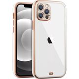 Gpack Apple iPhone 12 Pro Max Voit Silikon Arkası Şeffaf Kenar Renkli Beyaz Kılıf