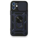 Gpack Apple iPhone 12 Tank Aramid Sürgülü Vega Yüzüklü Lacivert Kılıf
