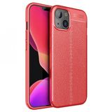 Gpack Apple iPhone 13 Niss Silikon Deri Görünümlü Korumalı Kırmızı Kılıf