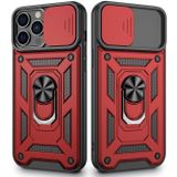 Gpack Apple iPhone 13 Pro Max Kılıf Sert Silikon Tank Aramid Sürgülü Vega Yüzüklü