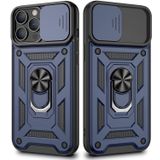 Gpack Apple iPhone 13 Pro Max Tank Aramid Sürgülü Vega Yüzüklü Nano Lacivert Kılıf