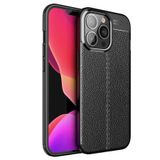 Gpack Apple Iphone 13 Pro Niss Silikon Deri Görünümlü Siyah Nano Glass Cep Telefonu Kılıfı
