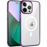Gpack Apple iPhone 14 Pro Pixel Magsafeli Sert Plastik Rubber Kapak Mor Kılıf