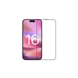 Gpack Apple iPhone 16 ile Uyumlu Ekran Koruyucu Cam, Siyah