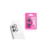 Gpack Apple iPhone 16 Plus ile Uyumlu Kamera Lens Koruyucu, Taşlı Metal, Gümüş
