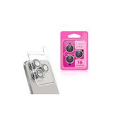 Gpack Apple iPhone 16 Pro Max ile Uyumlu Kamera Lens Koruyucu, Taşlı Metal, Titanyum Gri