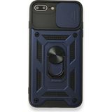 Gpack Apple iPhone 7 Plus Tank Aramid Sürgülü Vega Yüzüklü Nano Lacivert Kılıf