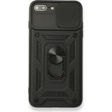 Gpack Apple iPhone 7 Plus Tank Aramid Sürgülü Vega Yüzüklü Nano Siyah Kılıf