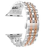 Gpack Apple Watch 3 4 5 38 mm Çift Renk Metal Çıtçıtlı KRD 14 Gold Kordon