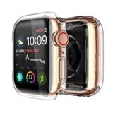 Gpack Apple Watch 4-5 44 mm Önü Kapalı Silikon Renksiz Şeffaf Kordon