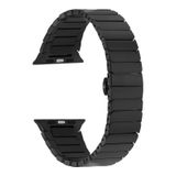 Gpack Apple Watch 6 44 mm KRD79 Siyah Alüminyum Alaşım Çizgi Desenli Kordon