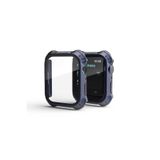 Gpack Apple Watch 7 45mm ile Uyumlu Kasa ve Ekran Koruma Sert Silikon, Lacivert