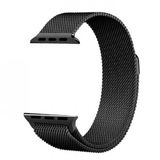 Gpack Apple Watch SE 2 2022 40 mm Hasır Metal Örgülü Ayarlanabilir Siyah Kordon
