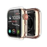 Gpack Apple Watch SE 44 mm Önü Arkası Açık Renkli Silikon Şeffaf Kordon