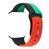 Gpack Apple Watch Series 3 4 5 6 40 mm Kalın Silikon Saatle Birleşik Turkuaz Kordon