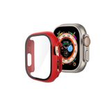 Gpack Apple Watch Ultra 49mm ile Uyumlu Ekran Koruyucu, Full Glue, Sert, Kırmızı