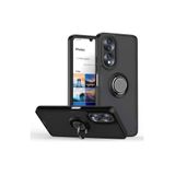 GPACK Huawei Honor 70 ile uyumlu Kılıf Montreal Yüzüklü Mıknatıslı Kamera Korumalı Silikon, Siyah