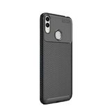 GPACK Huawei Honor 8c ile uyumlu Kılıf Negro Karbon Dizayn Silikon, Siyah