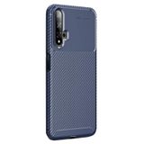 Gpack Huawei Nova 5T Negro Karbon Dizayn Lacivert Silikon Cep Telefonu Kılıf