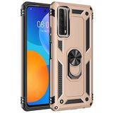 GPACK Huawei P Smart 2021 ile uyumlu Kılıf Vega Tank Koruma Standlı Yüzüklü Mıknatıslı, Gold
