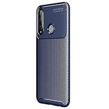 Gpack Huawei Y6P Negro Karbon Dizayn Silikon Nano Glass Lacivert Kılıf