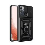 Gpack Infinix Hot 12İ Kilif Tank Aramid Surgulu Vega Yuzuklu Sert Silikon