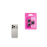 Gpack iPhone 17 Pro ile Uyumlu Kamera Lens Koruyucu, Taşlı Metal, Titanyum Gri