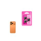 Gpack iPhone 17 Pro Max ile Uyumlu Kamera Lens Koruyucu, Taşlı Metal, Turuncu