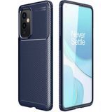 Gpack Oneplus 9 Negro Karbon Görünüm Dizayn Silikon Nano Glass Lacivert Kılıf