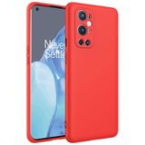 GPACK OnePlus 9 Pro ile uyumlu Kılıf Mara Lansman Silikon Mat Soft İçi Süet, Kırmızı