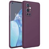 GPACK OnePlus 9 Pro ile uyumlu Kılıf Mara Lansman Silikon Mat Soft İçi Süet, Mor