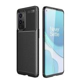 GPACK OnePlus 9 Pro ile uyumlu Kılıf Negro Karbon Görünüm Dizayn Silikon, Siyah