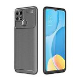 GPACK Oppo A15 ile uyumlu Kılıf Negro Karbon Dizayn Silikon, Siyah