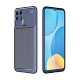 GPACK Oppo A15S ile uyumlu Kılıf Negro Karbon Dizayn Silikon, Lacivert