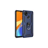 GPACK Oppo A15S ile uyumlu Kılıf Vega Tank Standlı Yüzüklü Mıknatıslı, Lacivert