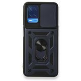 Gpack Oppo A54 4G Tank Aramid Sürgülü Vega Yüzüklü Lacivert Kılıf