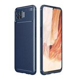 GPACK Oppo A73 ile uyumlu Kılıf Negro Karbon Dizayn Silikon, Lacivert
