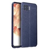 GPACK Oppo A73 ile uyumlu Kılıf Niss Silikon Deri Görünümlü, Lacivert