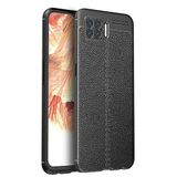 GPACK Oppo A73 ile uyumlu Kılıf Niss Silikon Deri Görünümlü, Siyah